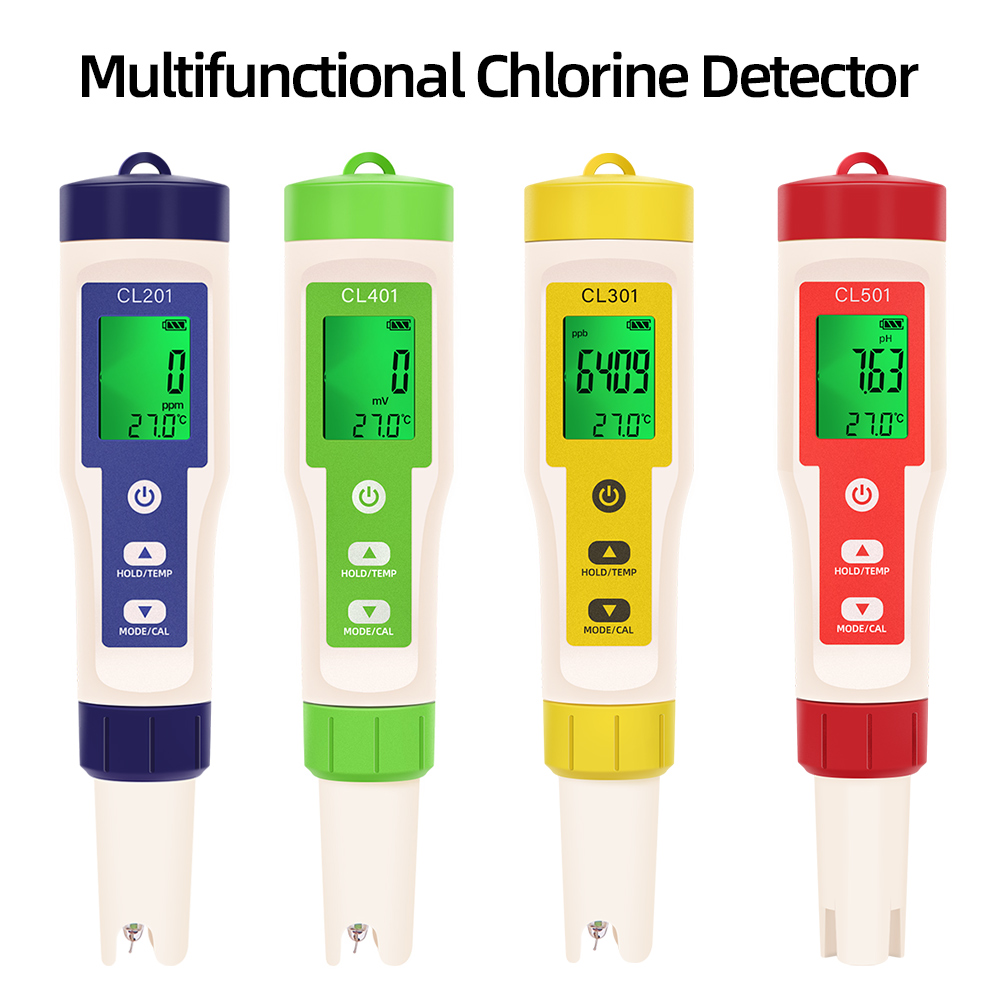 Ph Meter Digital Water Tester - PH/CL2/H2/ORP/Temperature Meter Chlorine Detector Digital Water