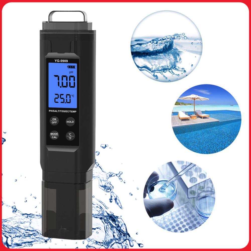 Ph Meter Digital Water Tester - 5 in 1 Digital Water Quality