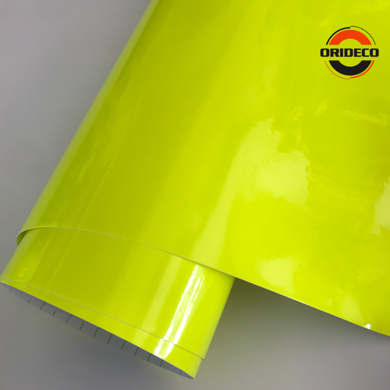 Air Bubble Wrap Roll Packaging - 10/20/30/40/50*152CM Gloss Neon Fluorescent Yellow Vinyl