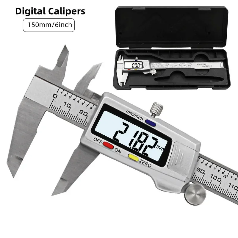 Digital Caliper 150Mm Stainless Steel - Measuring Tool Stainless Steel Digital Caliper