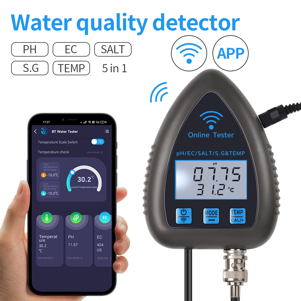 Tuya WiFi 5 in 1 Water Quality - Ph Meter Digital Water Tester 评论和价格
