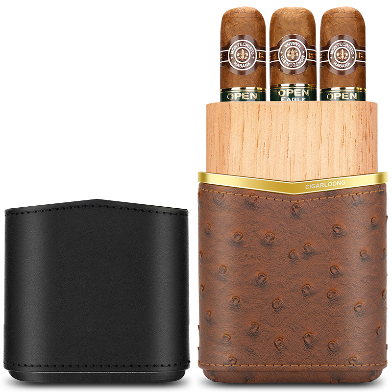 Leather Cigar Case﻿ Cedar Wood - Packaging 评论和价格