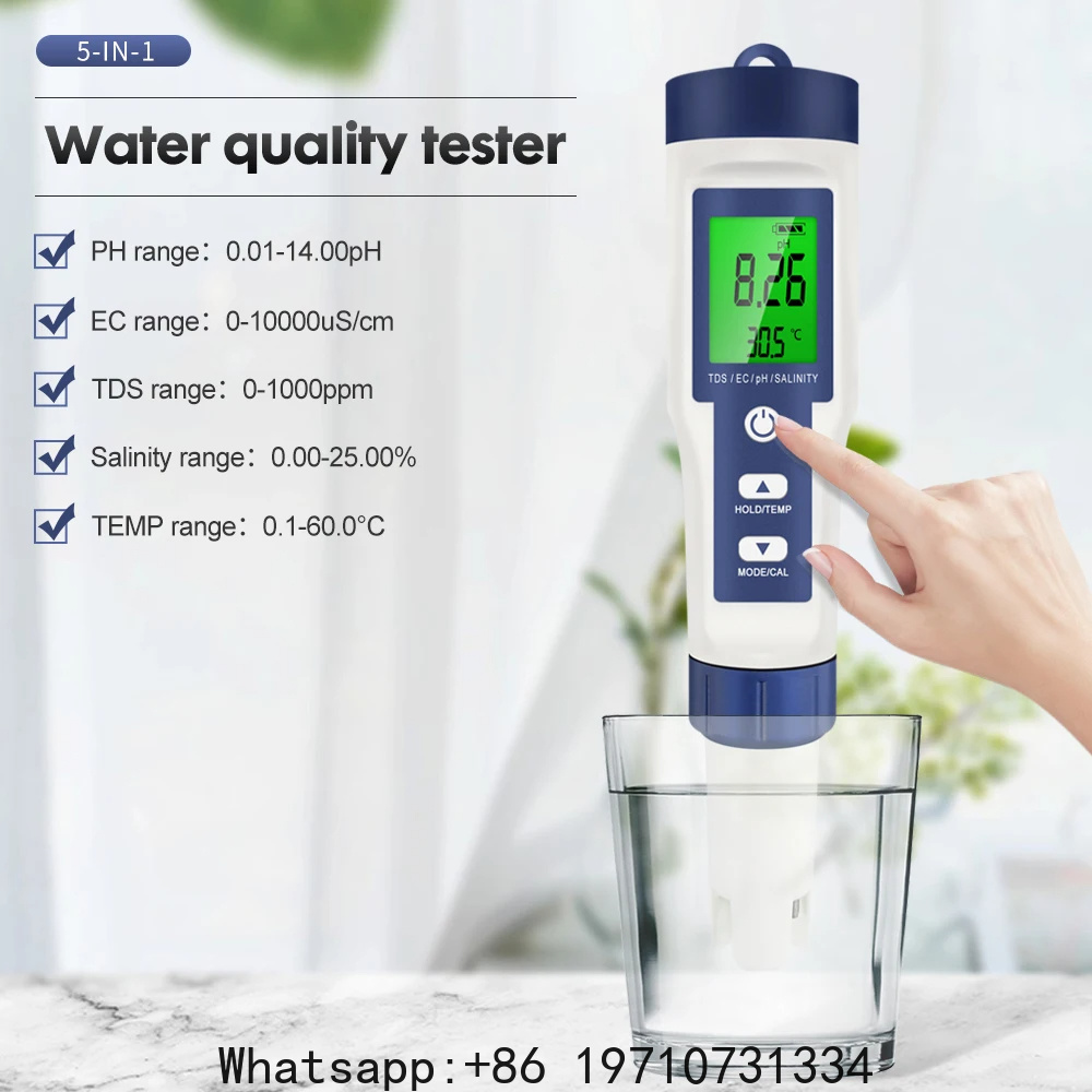 5 In 1 Digital PH Meter TDS EC - Ph Meter Digital Water Tester 评论和价格