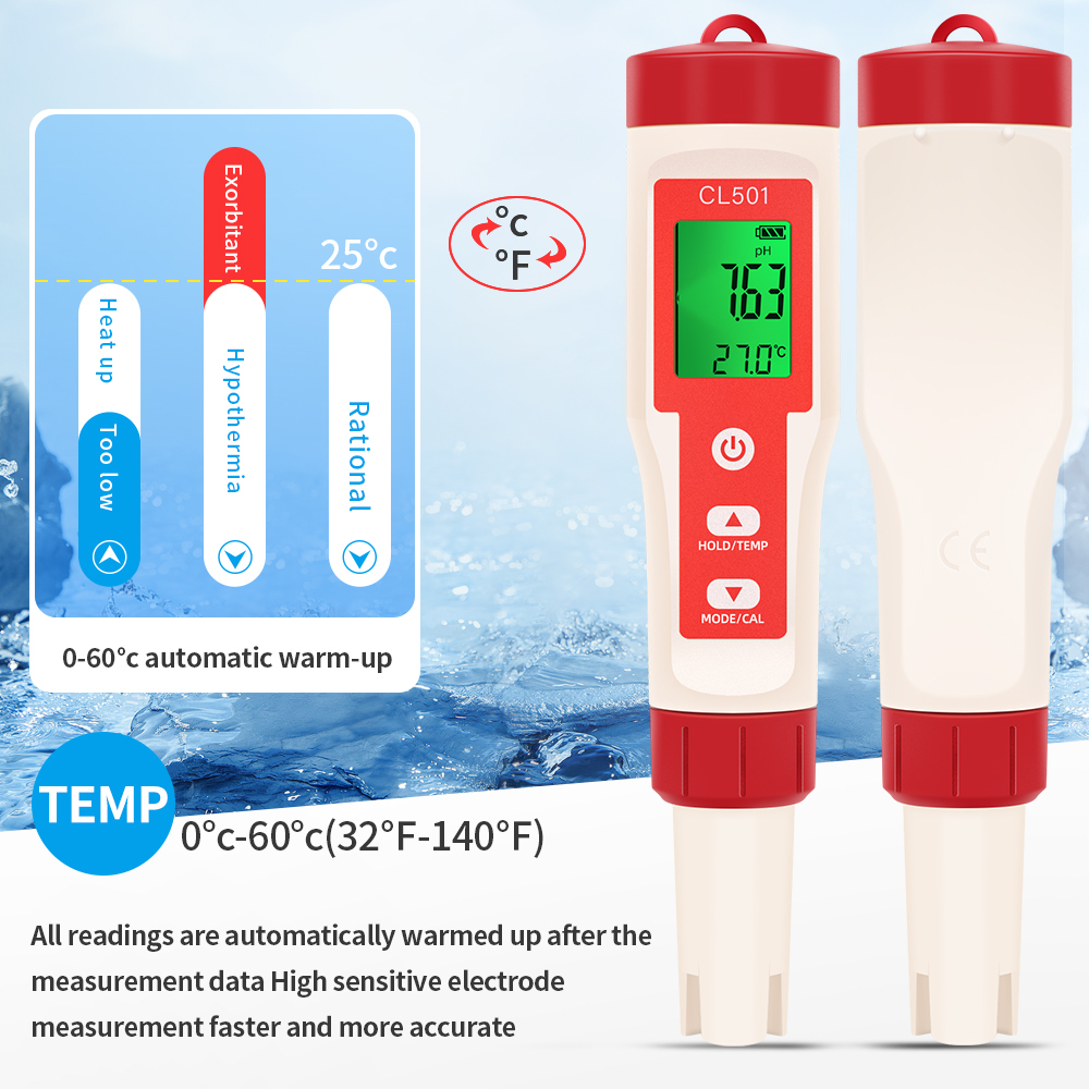 PH/CL2/H2/ORP/Temperature Mete - Ph Meter Digital Water Tester 评论和价格