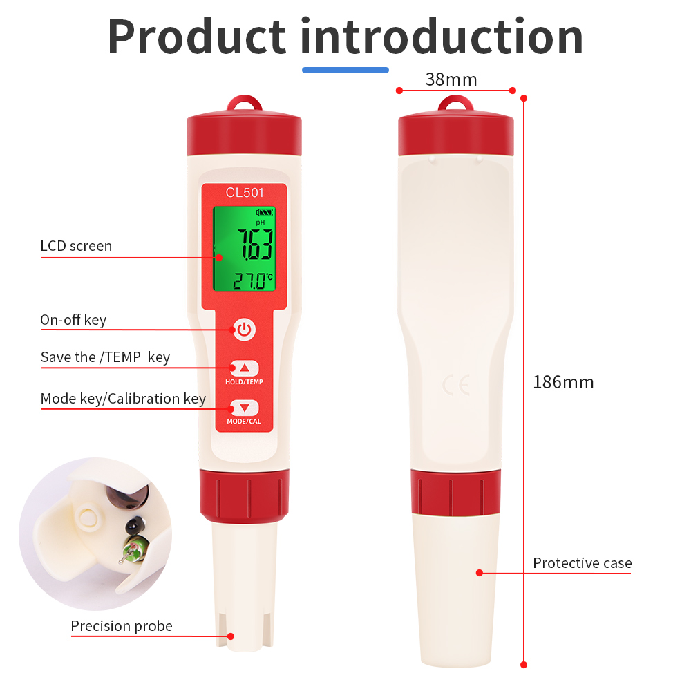 PH/CL2/H2/ORP/Temperature Mete - Ph Meter Digital Water Tester 评论和价格