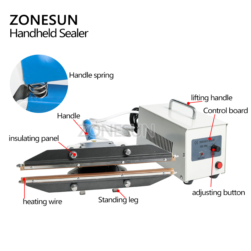 ZONESUN 400mm Direct-heat Plie - Plastic Bag Impulse Heat Sealer 评论和价格