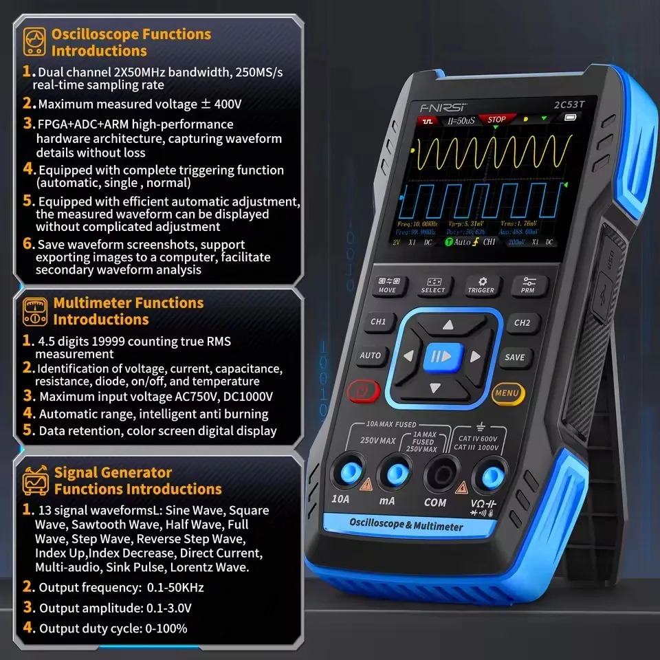 2C23T 3-in-1 Handheld Oscillos - Fnirsi Digital Oscilloscope Handheld 评论和价格