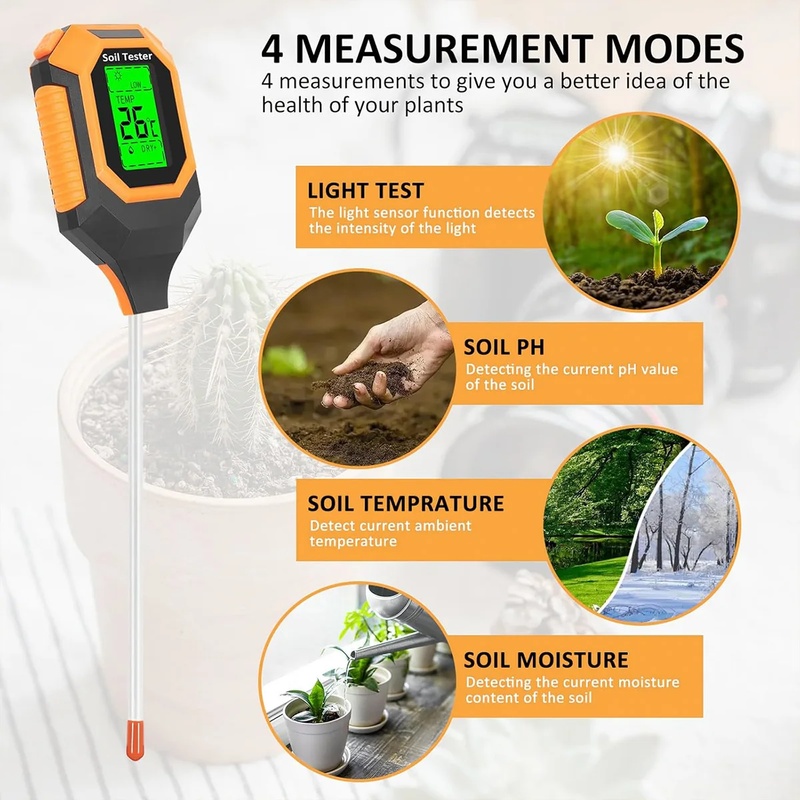 4-in-1 Soil Tester, Soil Moist - Ph Meter Digital Water Tester 评论和价格