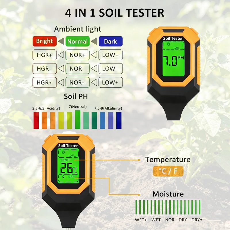 4-in-1 Soil Tester, Soil Moist - Ph Meter Digital Water Tester 评论和价格