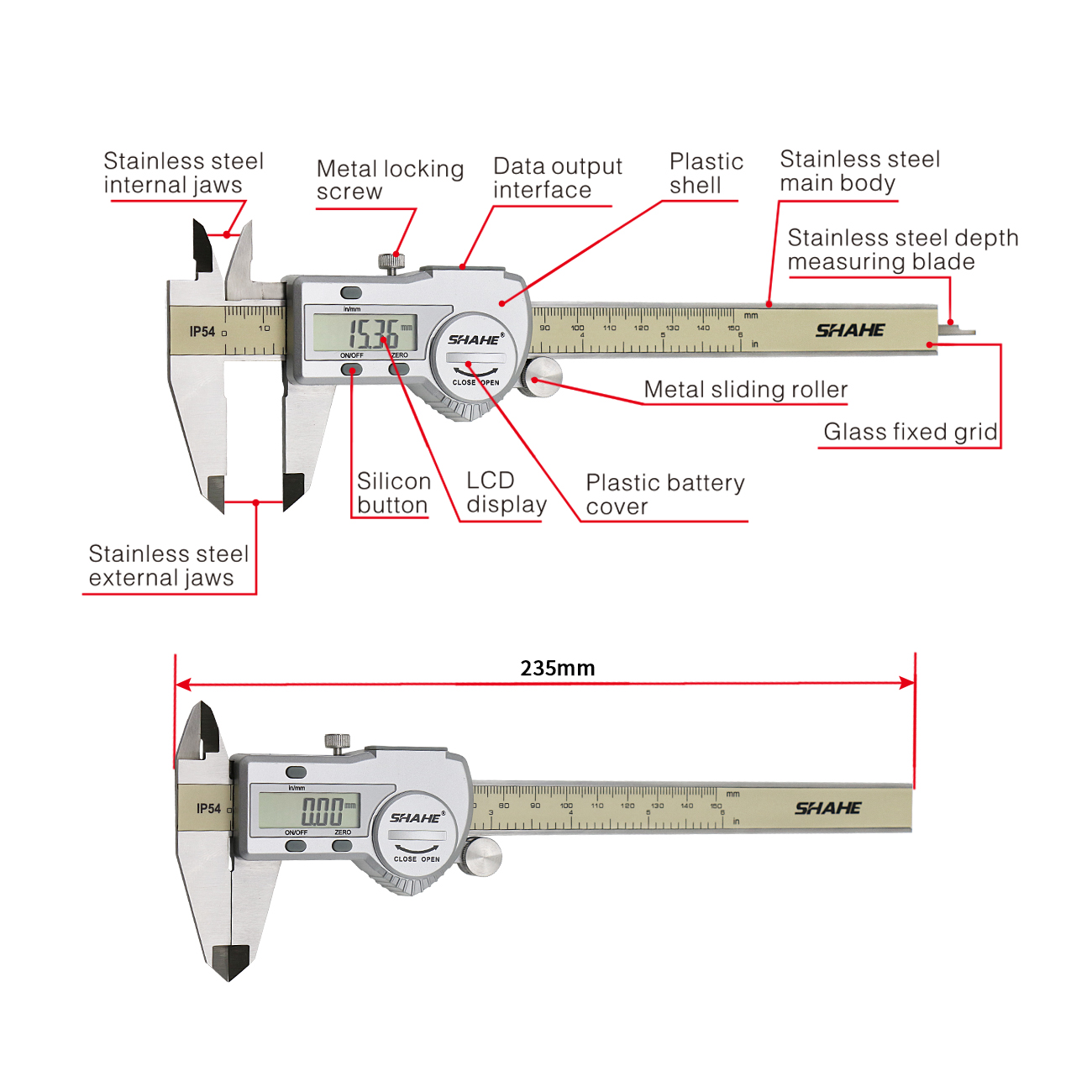 Shahe Calipers 0-150 MM Vernie - Digital Caliper 150Mm Stainless Steel 评论和价格