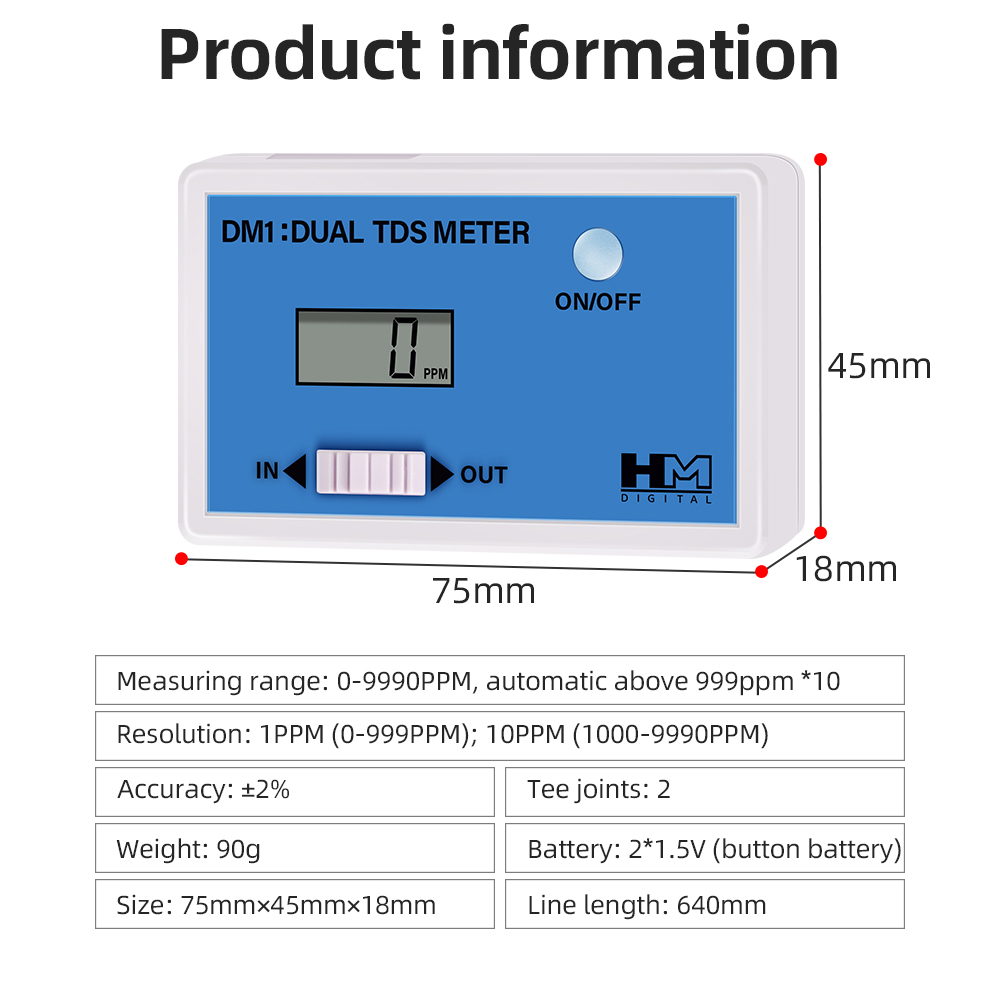 DM1 Dual TDS Water Quality Tes - Ph Meter Digital Water Tester 评论和价格