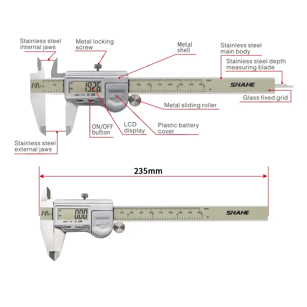 150 mm IP67 Waterproof Digital - Digital Caliper 150Mm Stainless Steel 评论和价格