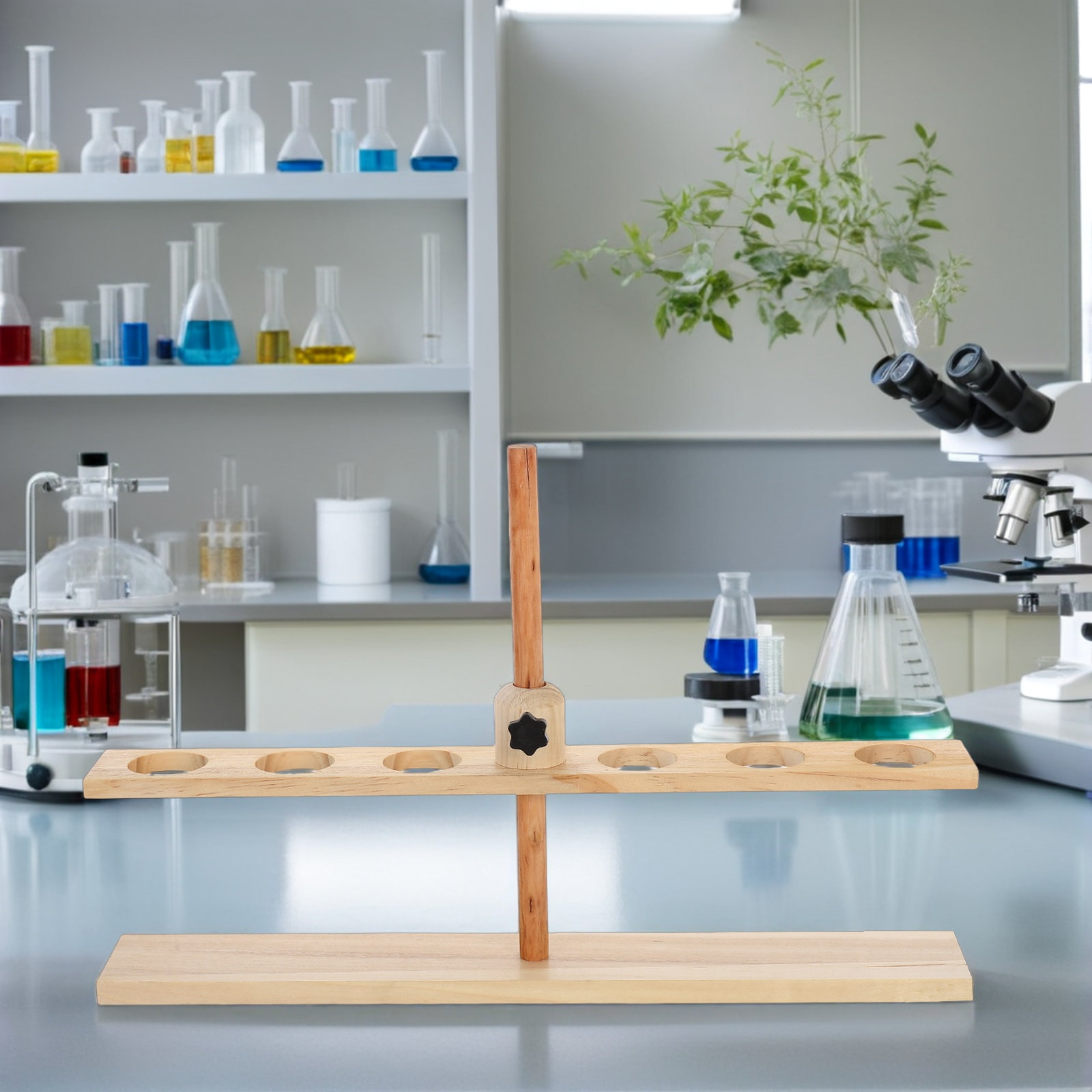 6 Hole Wooden Funnel Stand Adj - Lab Equipment 评论和价格